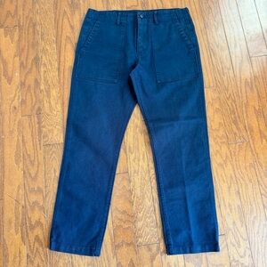 Outerknown Mens Organic Cotton Utility Pants Blue 30x27 Short Straight Workwear